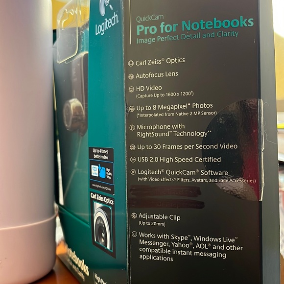 Logitech Quick cam Pro for Notebooks high performance webcam with outfocus - Picture 4 of 8